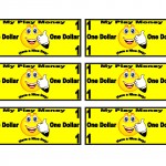 1 dollar template with filled in color