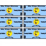 20 dollar template with filled in color